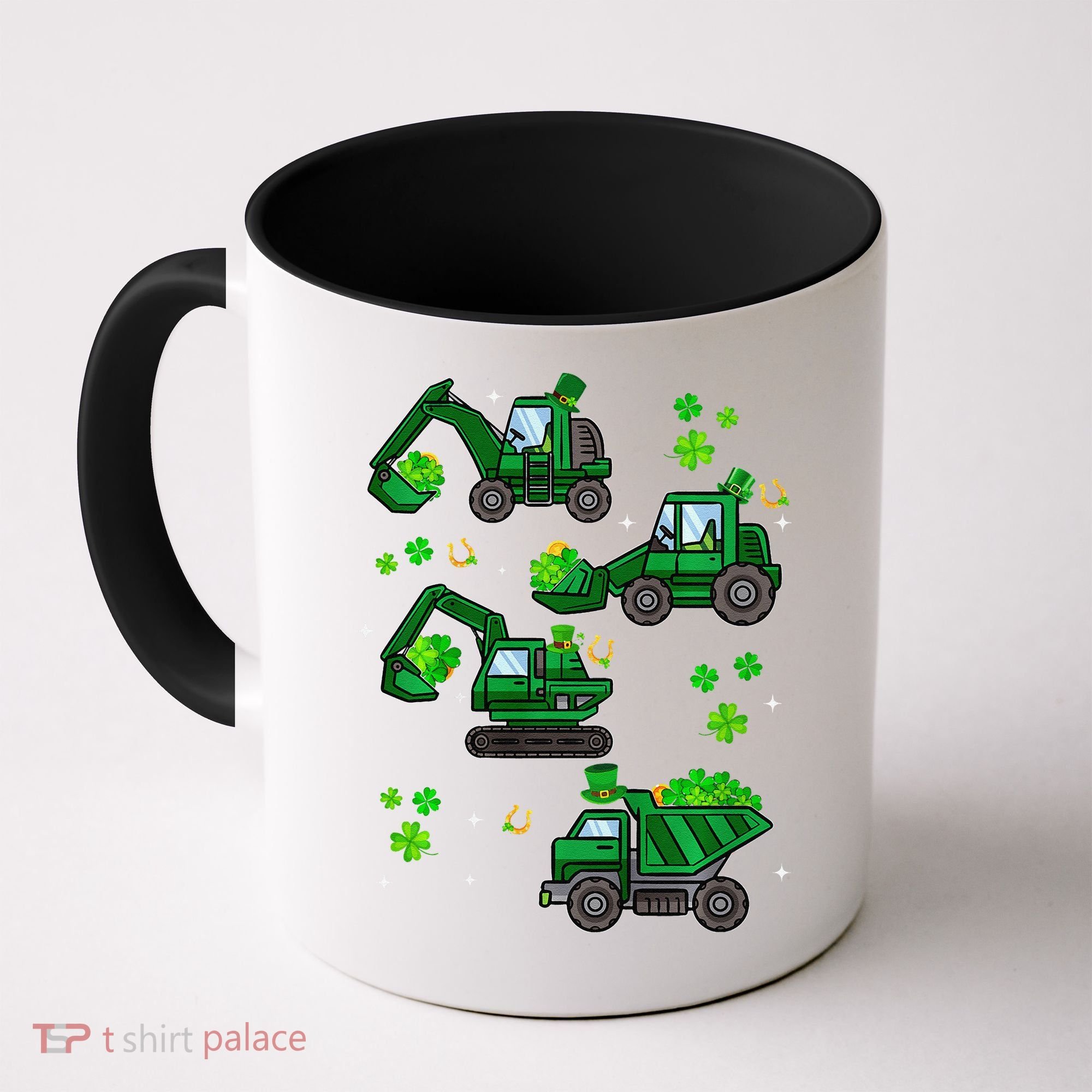 Shamrock Construction Truck St Patricks Day Irish Boy Coffee Mug