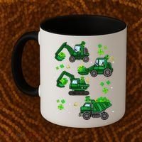 Shamrock Construction Truck St Patricks Day Irish Boy Coffee Mug thumb 2