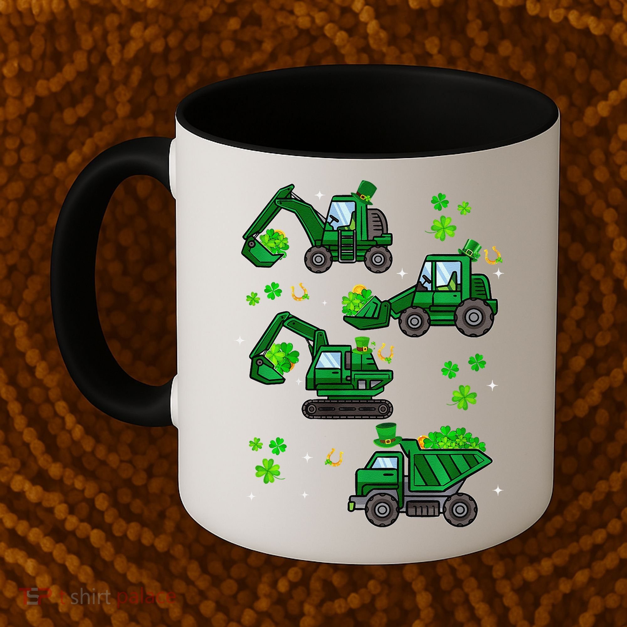 Shamrock Construction Truck St Patricks Day Irish Boy Coffee Mug