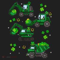 Shamrock Construction Truck St Patricks Day Irish Boy Beanie thumb 2