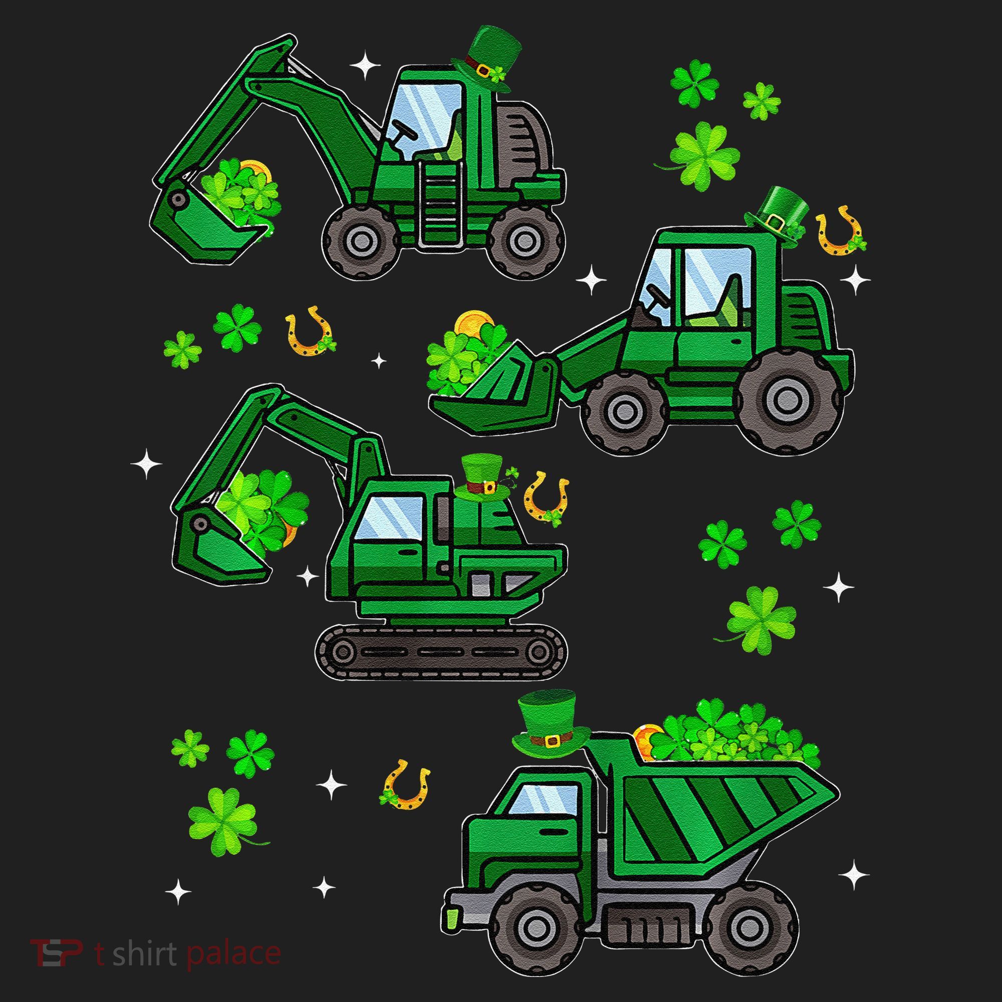 Shamrock Construction Truck St Patricks Day Irish Boy Beanie
