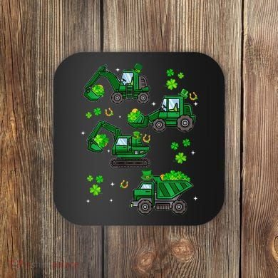 Shamrock Construction Truck St Patricks Day Irish Boy Coaster