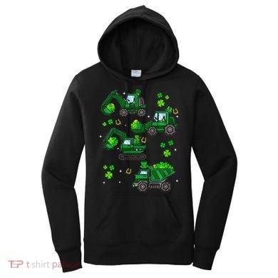 Shamrock Construction Truck St Patricks Day Irish Boy Women's Hoodie