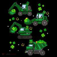 Shamrock Construction Truck St Patricks Day Irish Boy Women's Hoodie thumb 2