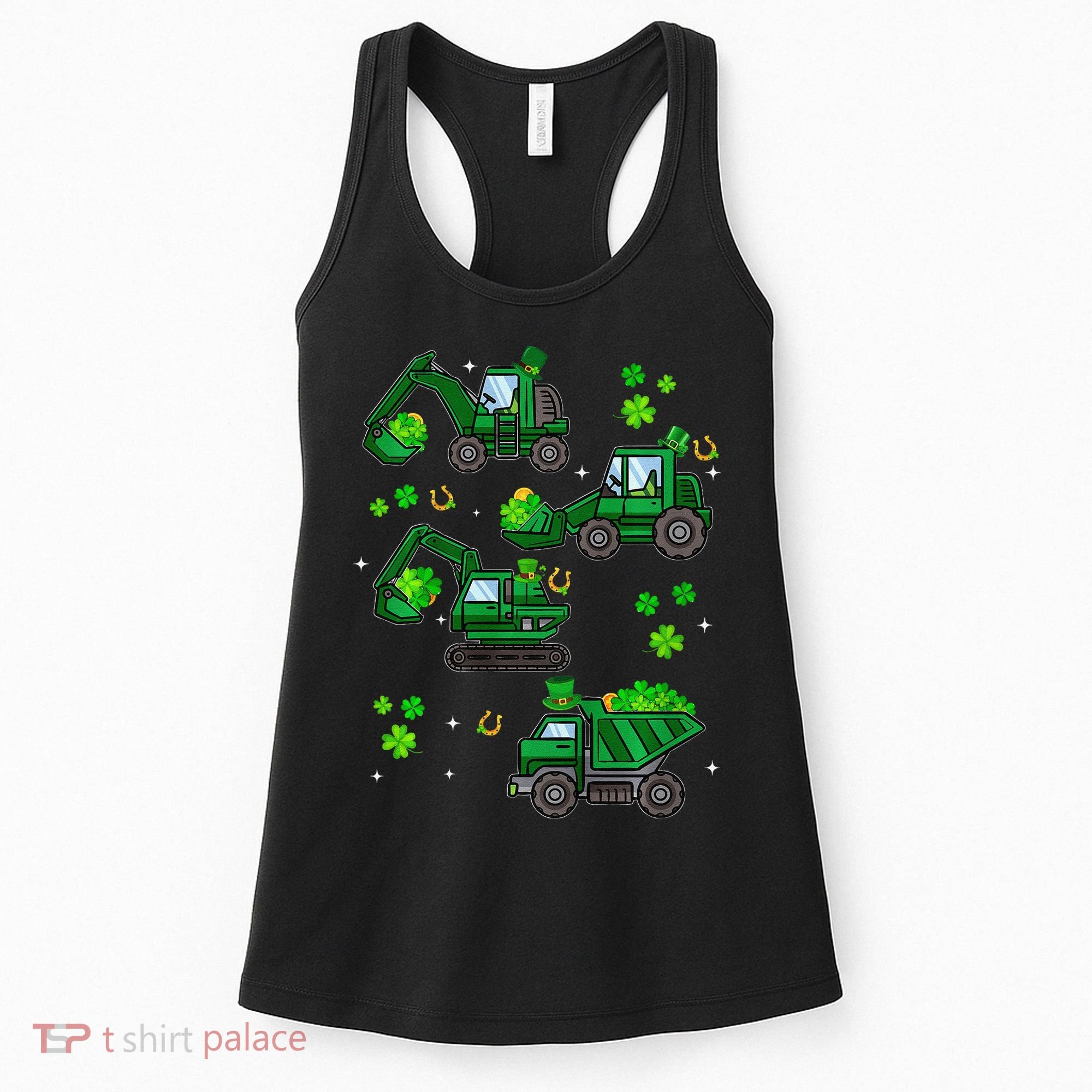 Shamrock Construction Truck St Patricks Day Irish Boy Women's Tank Top