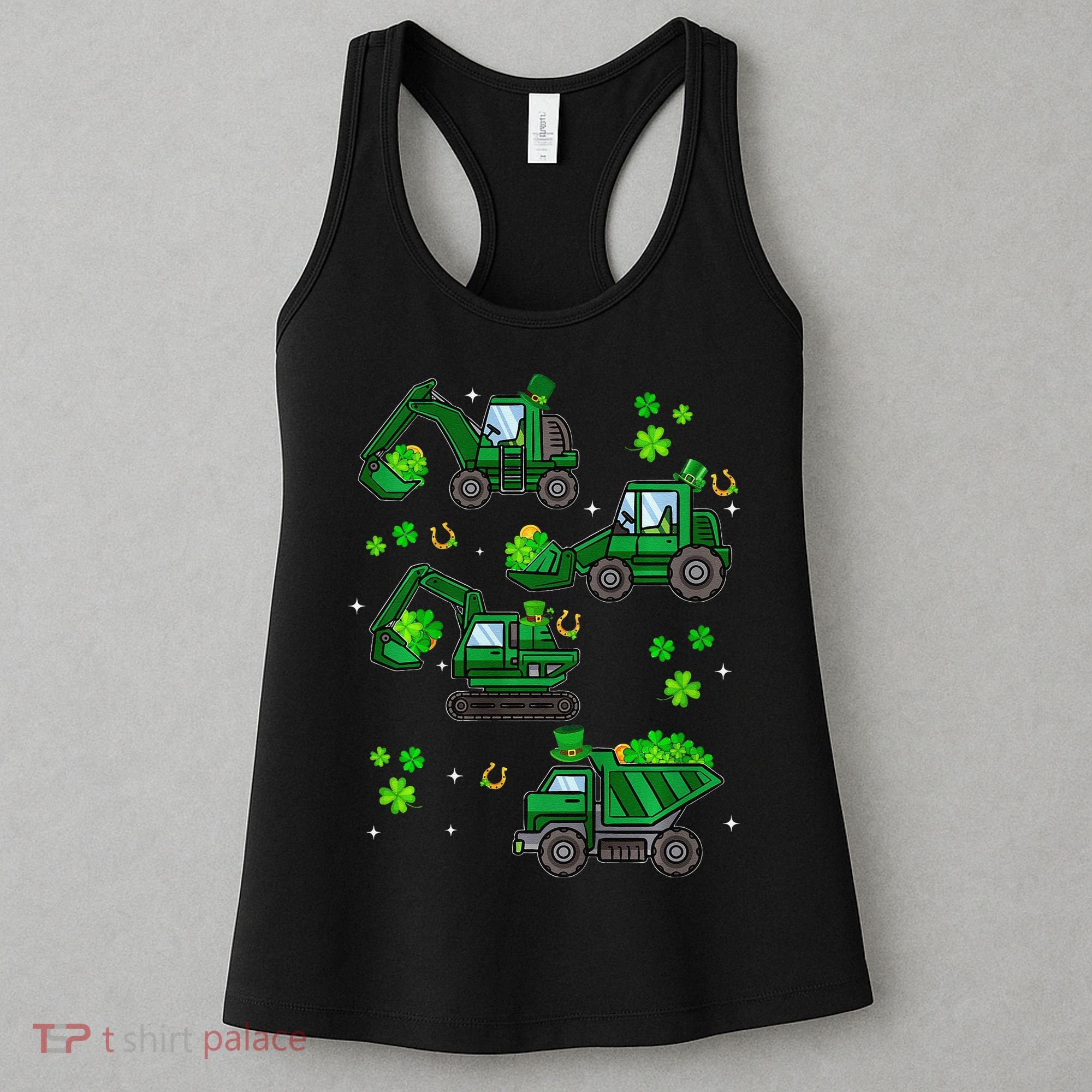 Shamrock Construction Truck St Patricks Day Irish Boy Women's Tank Top
