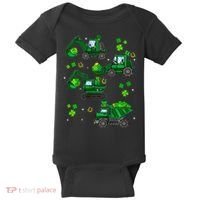 Shamrock Construction Truck St Patricks Day Irish Boy Baby Bodysuit thumb 0