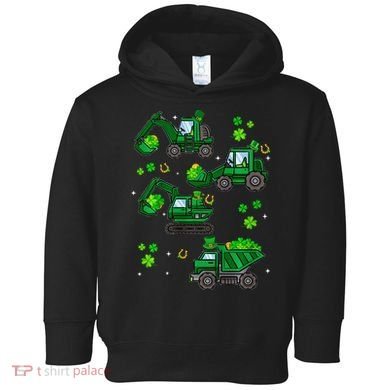 Shamrock Construction Truck St Patricks Day Irish Boy Toddler Hoodie