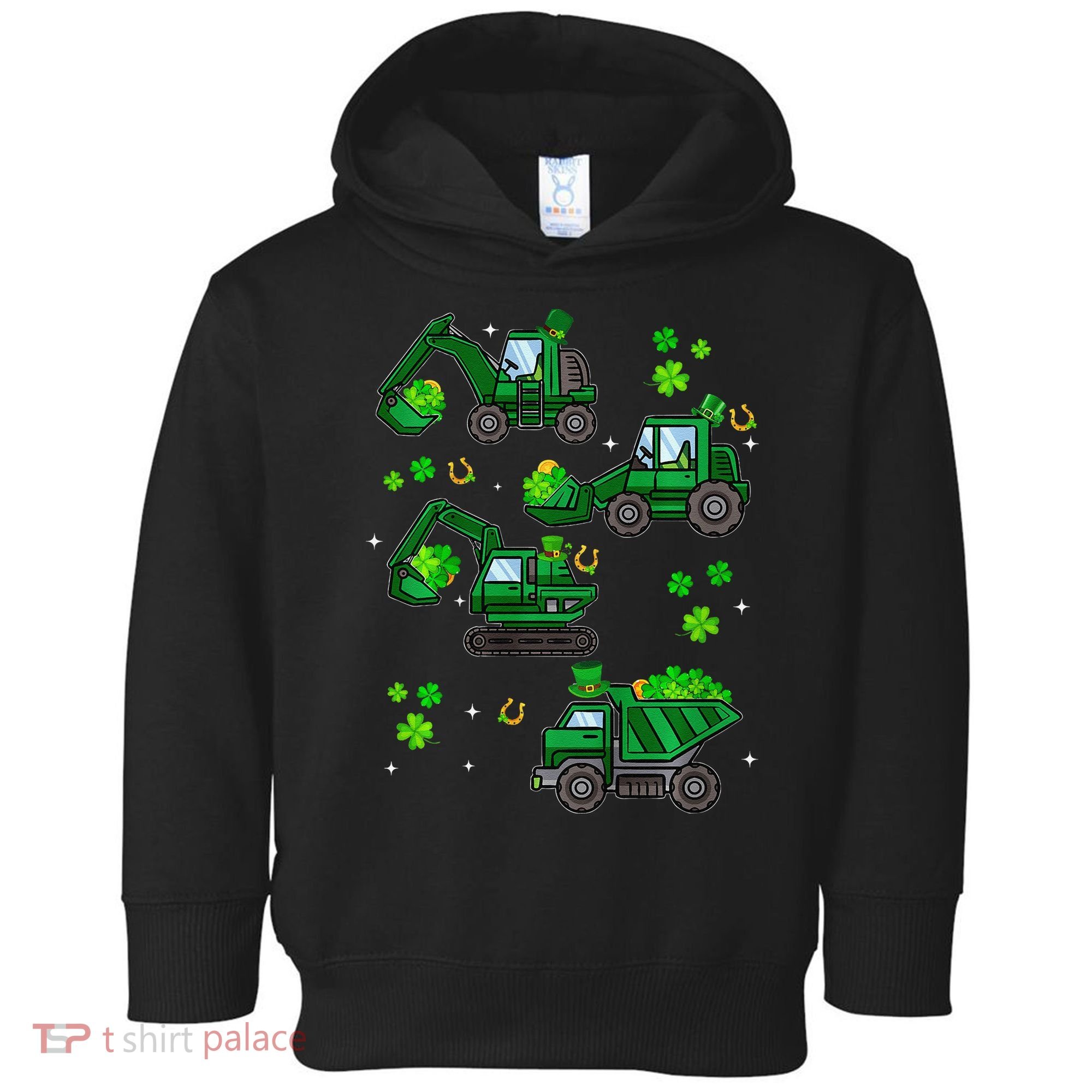 Shamrock Construction Truck St Patricks Day Irish Boy Toddler Hoodie