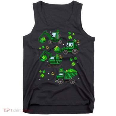Shamrock Construction Truck St Patricks Day Irish Boy Tank Top