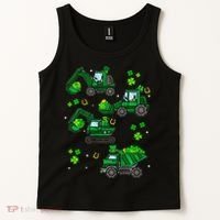 Shamrock Construction Truck St Patricks Day Irish Boy Tank Top thumb 2