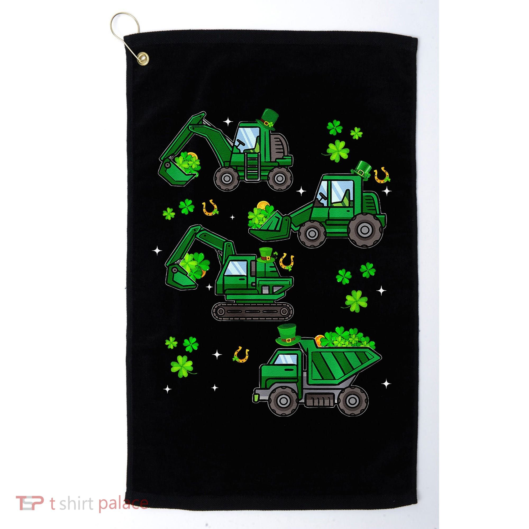 Shamrock Construction Truck St Patricks Day Irish Boy Golf Towel