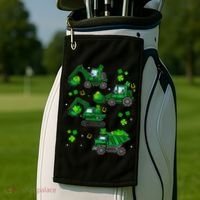 Shamrock Construction Truck St Patricks Day Irish Boy Golf Towel thumb 2