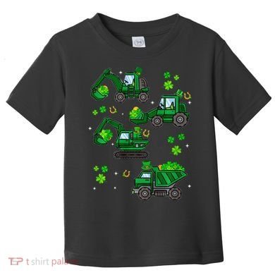 Shamrock Construction Truck St Patricks Day Irish Boy Toddler T-Shirt