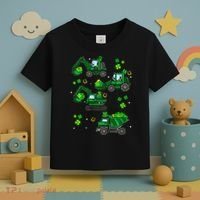 Shamrock Construction Truck St Patricks Day Irish Boy Toddler T-Shirt thumb 3