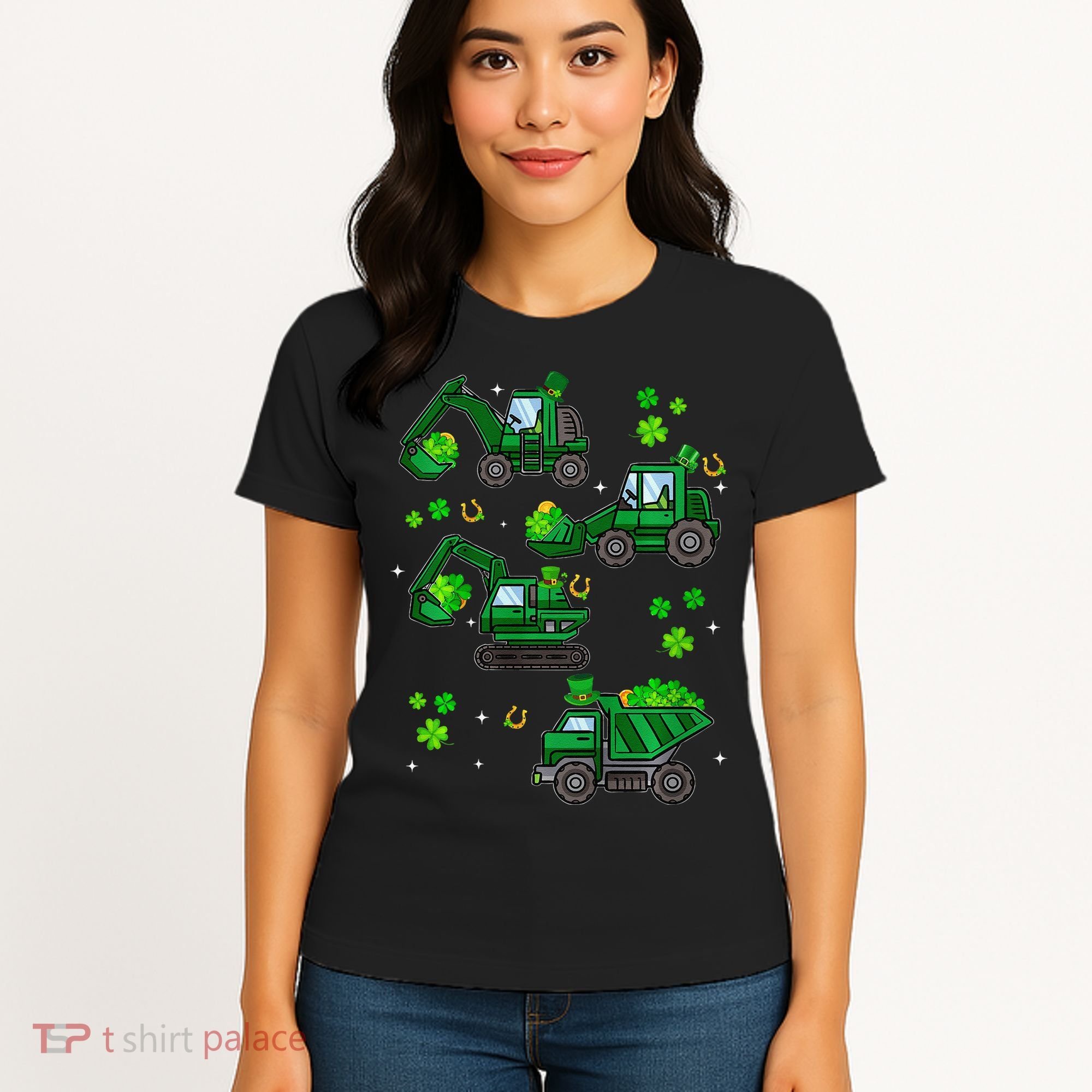 Shamrock Construction Truck St Patricks Day Irish Boy Women's T-Shirt