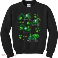 Shamrock Construction Truck St Patricks Day Irish Boy Kids Sweatshirt thumb 0