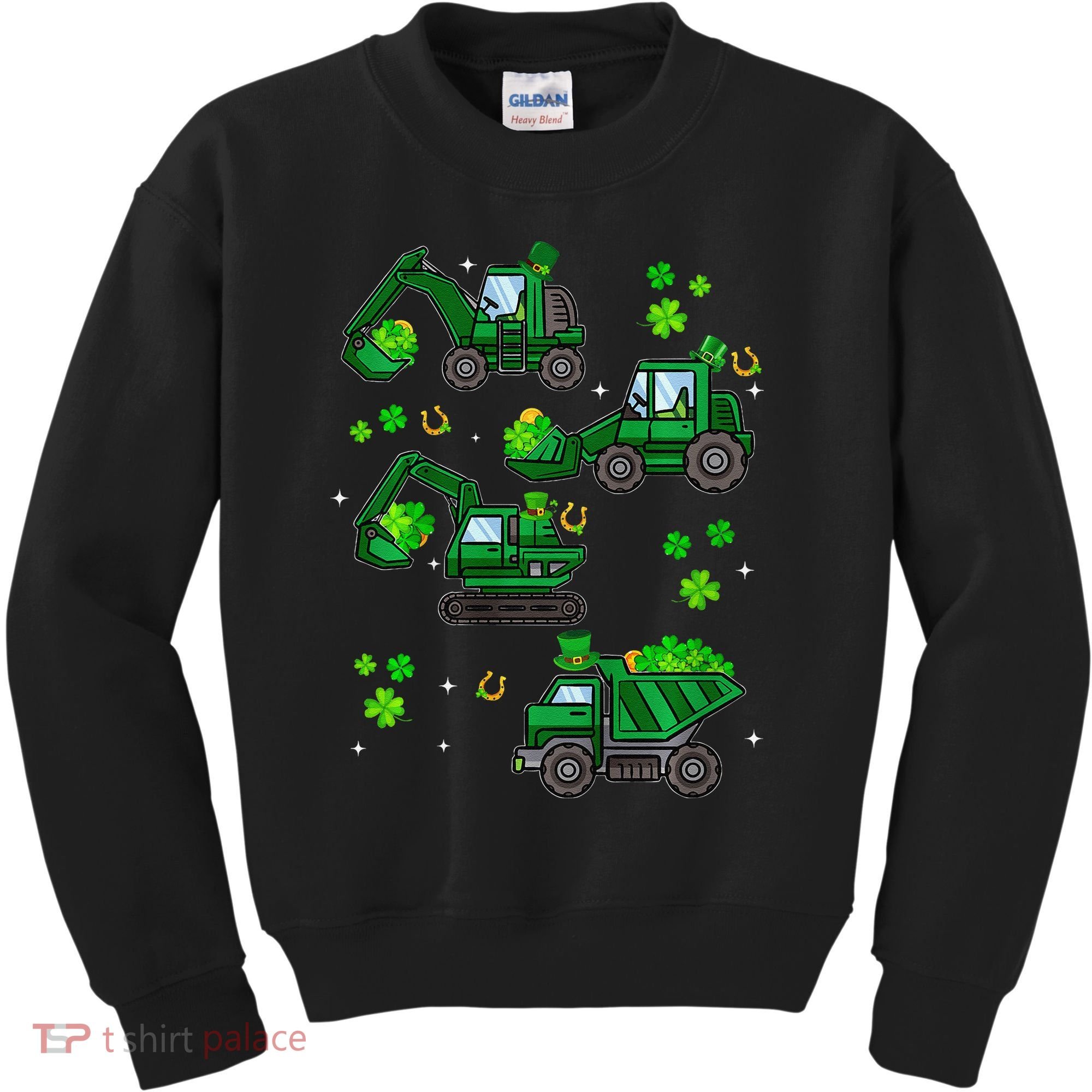 Shamrock Construction Truck St Patricks Day Irish Boy Kids Sweatshirt