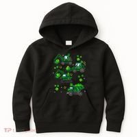 Shamrock Construction Truck St Patricks Day Irish Boy Kids Hoodie thumb 0