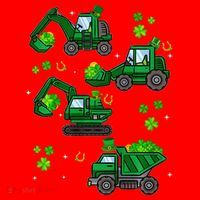 Shamrock Construction Truck St Patricks Day Irish Boy Santa Hat thumb 1