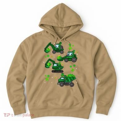 Shamrock Construction Truck St Patricks Day Irish Boy Hoodie