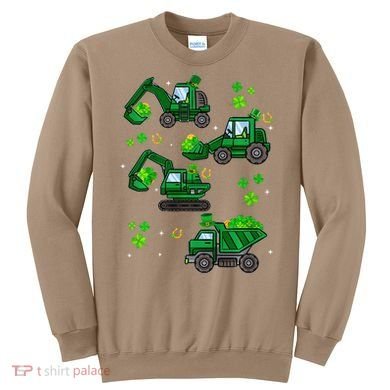 Shamrock Construction Truck St Patricks Day Irish Boy Sweatshirt