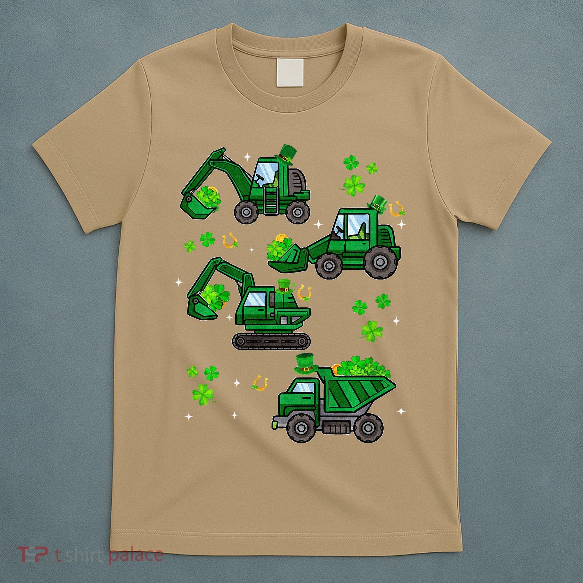 Shamrock Construction Truck St Patricks Day Irish Boy T-Shirt