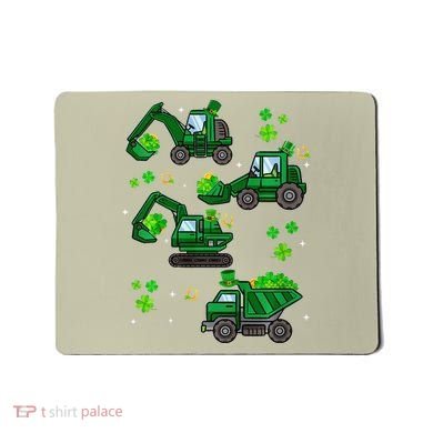 Shamrock Construction Truck St Patricks Day Irish Boy Mousepad