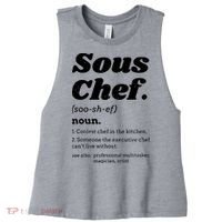 Sous Chef T Funny Definition Women's Racerback Cropped Tank thumb 0