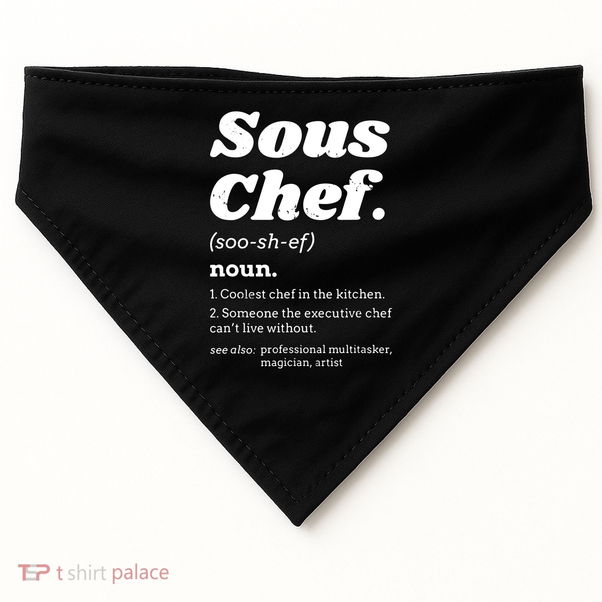 Sous Chef T Funny Definition USA-Made Doggie Bandana