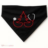 Stethoscope Christmas Tree Doctors Holiday Nurses Holiday Gift USA-Made Doggie Bandana thumb 0