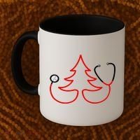 Stethoscope Christmas Tree Doctors Holiday Nurses Holiday Gift Coffee Mug thumb 2