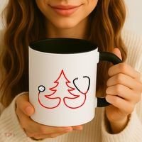 Stethoscope Christmas Tree Doctors Holiday Nurses Holiday Gift Coffee Mug thumb 3