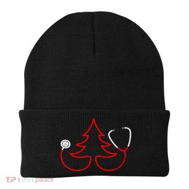 Stethoscope Christmas Tree Doctors Holiday Nurses Holiday Gift Beanie