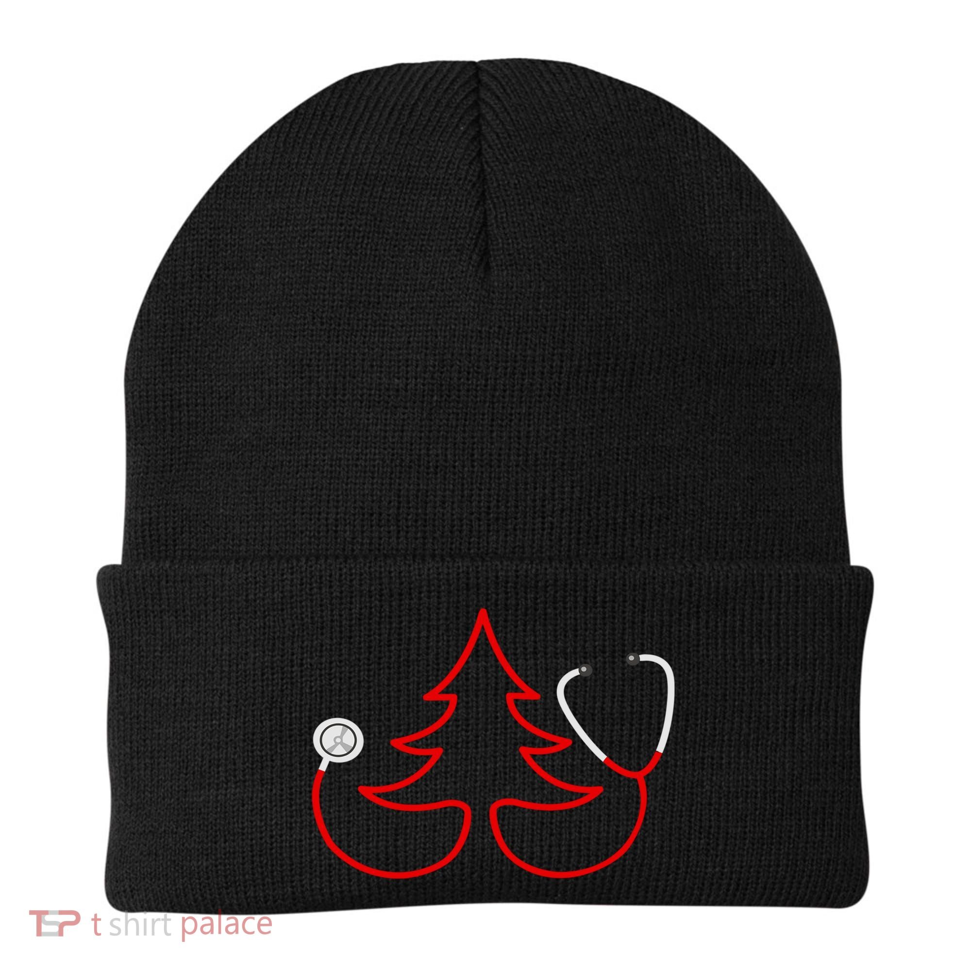 Stethoscope Christmas Tree Doctors Holiday Nurses Holiday Gift Beanie