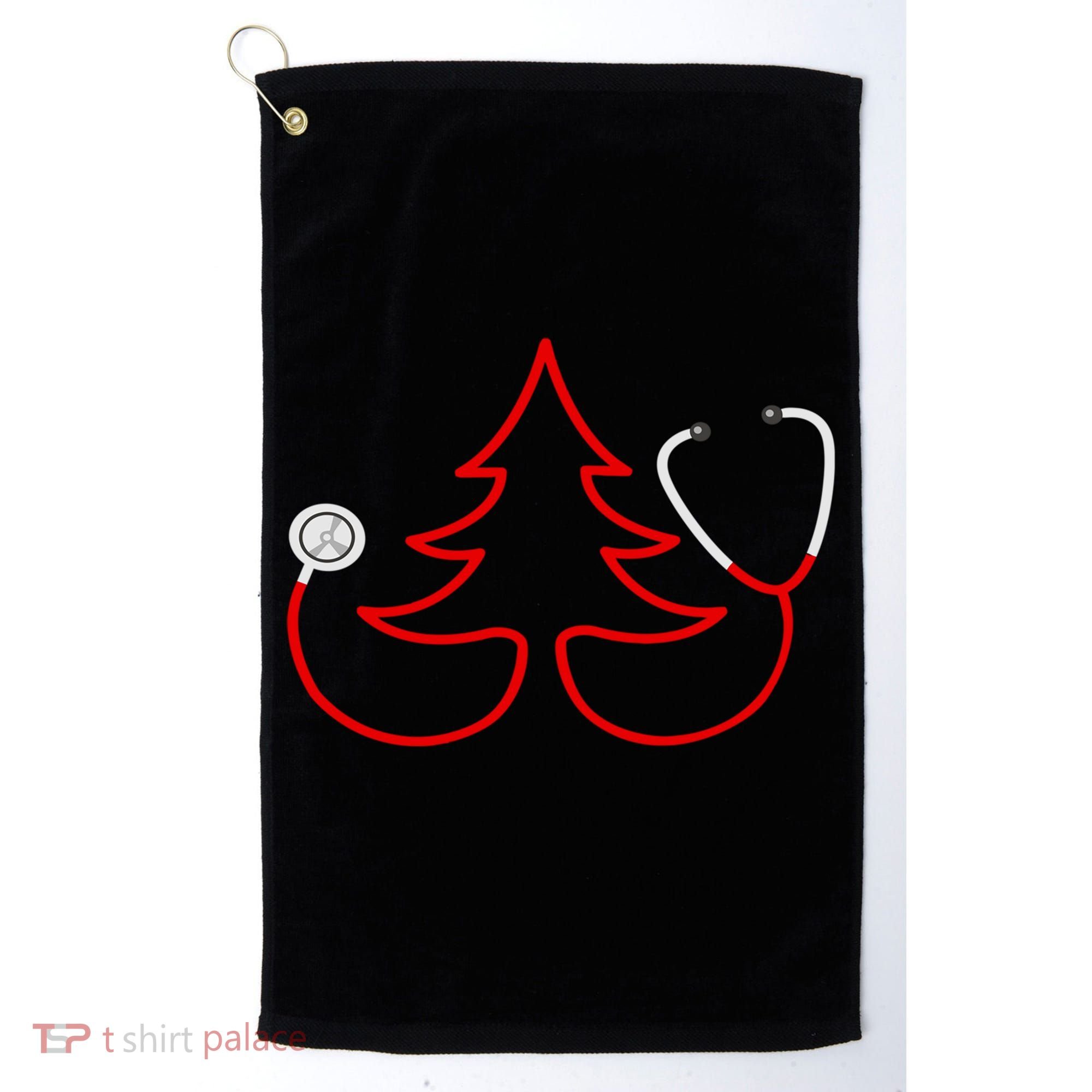 Stethoscope Christmas Tree Doctors Holiday Nurses Holiday Gift Golf Towel