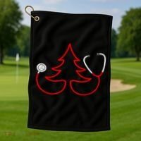 Stethoscope Christmas Tree Doctors Holiday Nurses Holiday Gift Golf Towel thumb 1