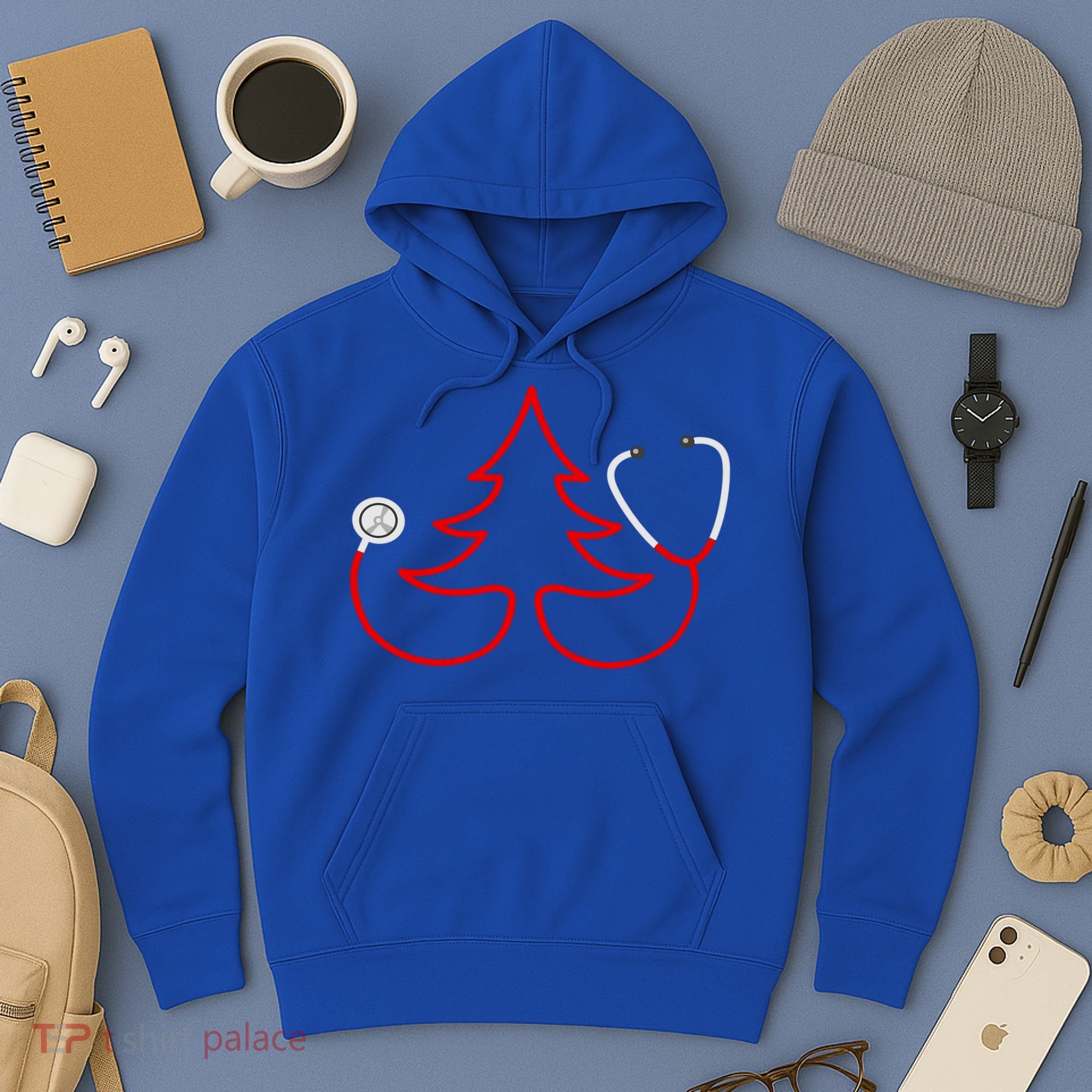 Stethoscope Christmas Tree Doctors Holiday Nurses Holiday Gift Hoodie