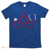 Stethoscope Christmas Tree Doctors Holiday Nurses Holiday Gift T-Shirt thumb 0