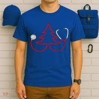 Stethoscope Christmas Tree Doctors Holiday Nurses Holiday Gift T-Shirt thumb 6