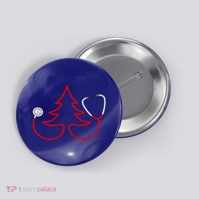 Stethoscope Christmas Tree Doctors Holiday Nurses Holiday Gift Button
