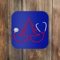 Stethoscope Christmas Tree Doctors Holiday Nurses Holiday Gift Coaster thumb 0