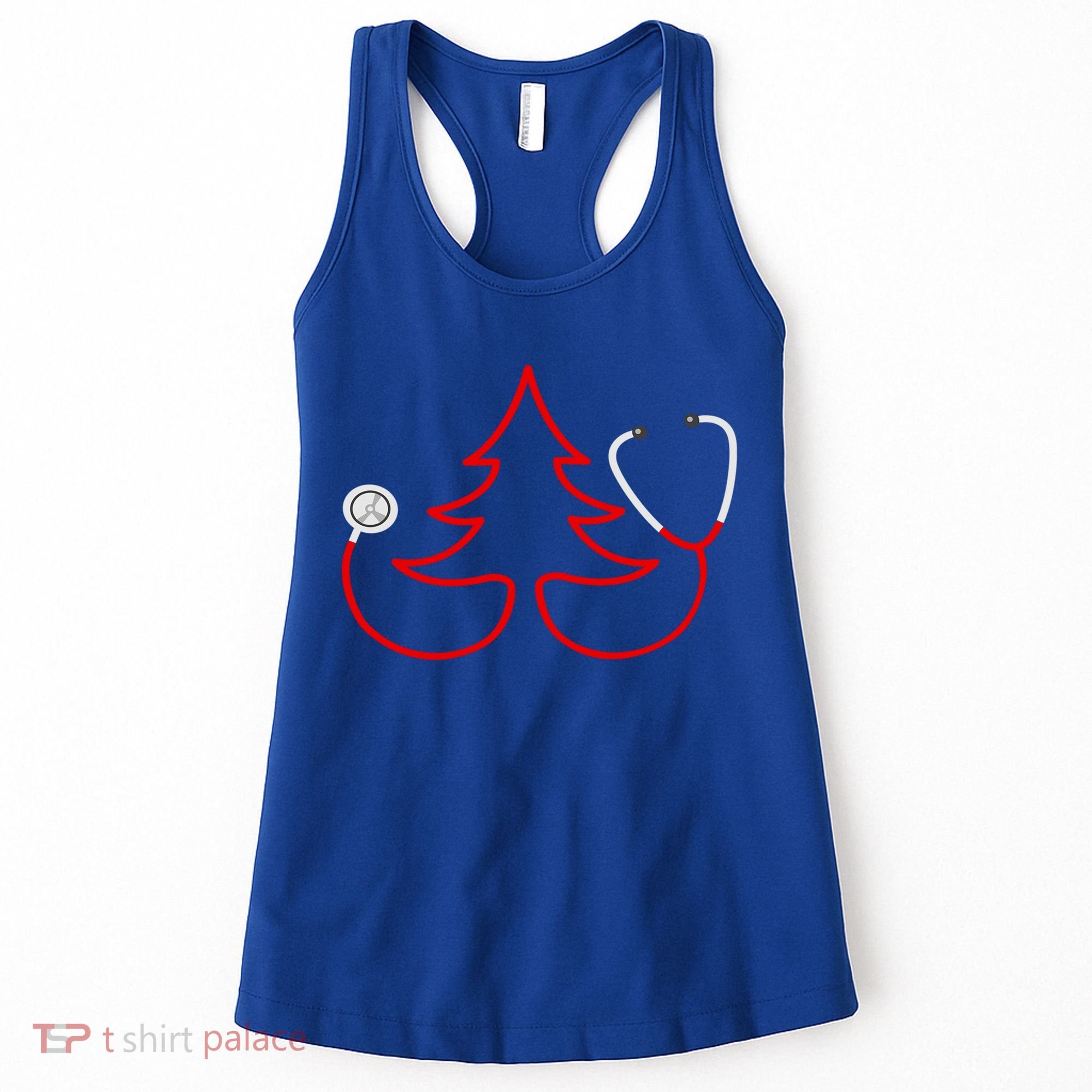 Stethoscope Christmas Tree Doctors Holiday Nurses Holiday Gift Women's Tank Top