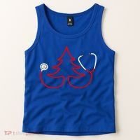 Stethoscope Christmas Tree Doctors Holiday Nurses Holiday Gift Tank Top thumb 2