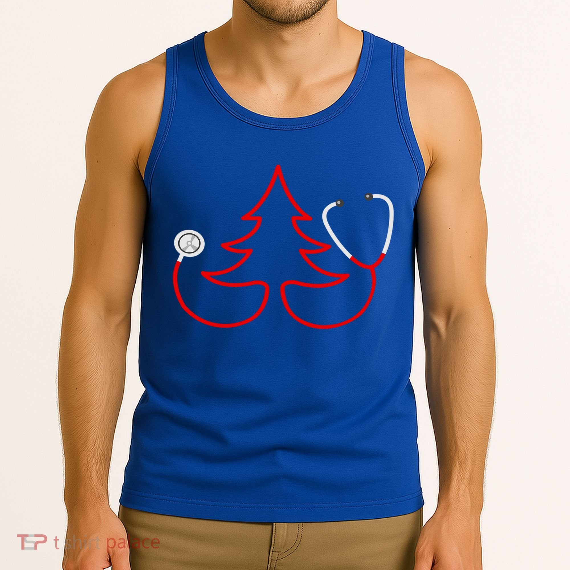 Stethoscope Christmas Tree Doctors Holiday Nurses Holiday Gift Tank Top