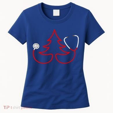 Stethoscope Christmas Tree Doctors Holiday Nurses Holiday Gift Women's T-Shirt