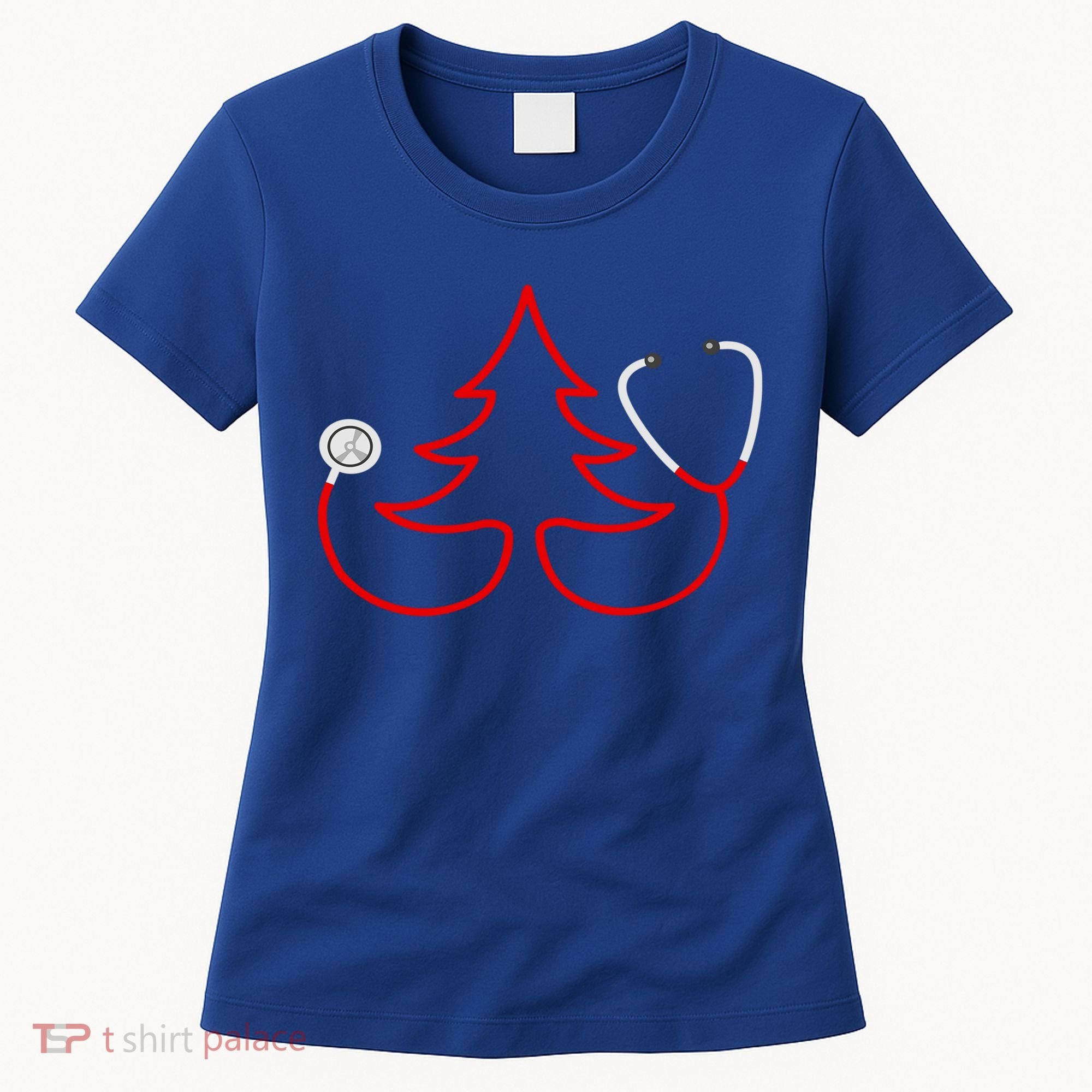 Stethoscope Christmas Tree Doctors Holiday Nurses Holiday Gift Women's T-Shirt