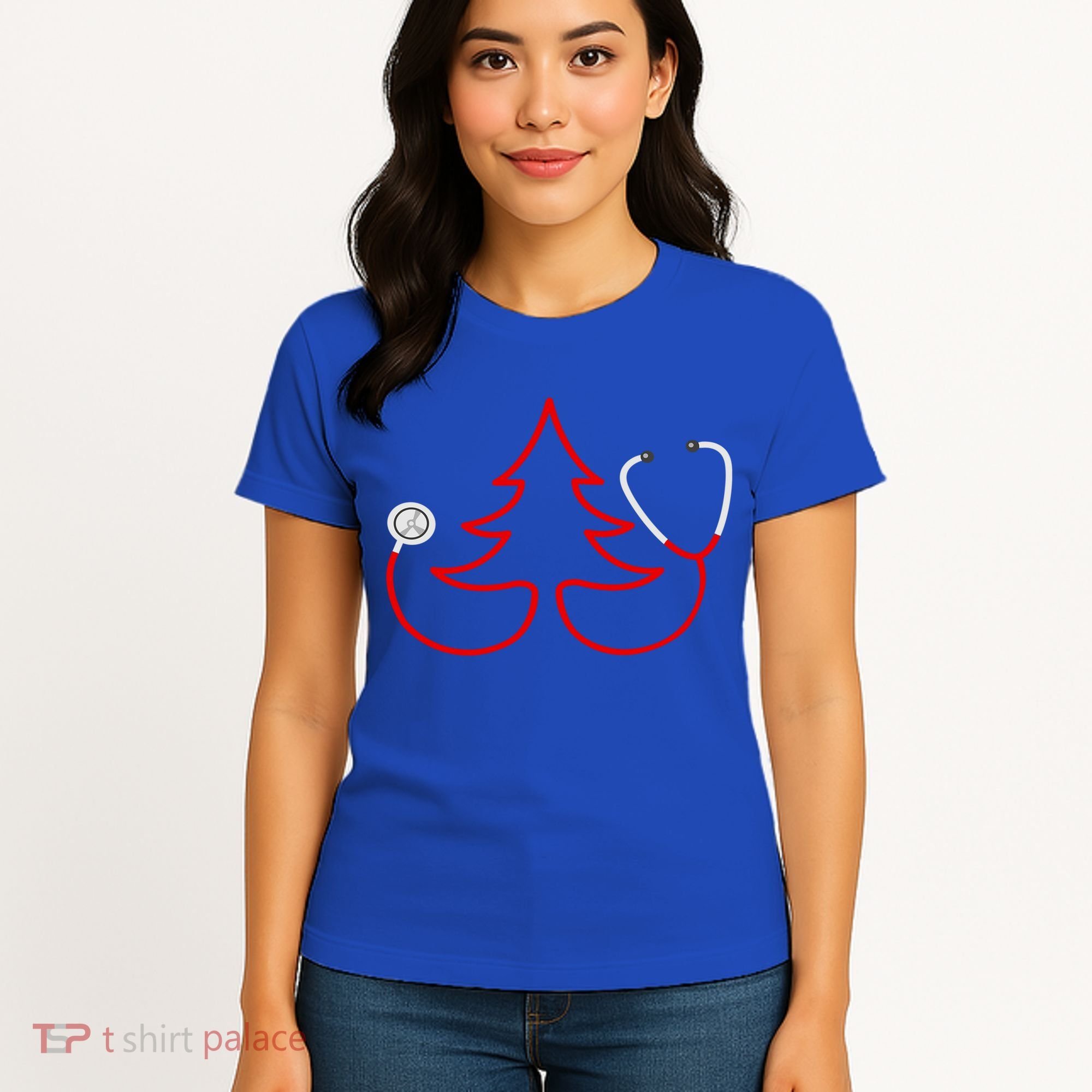 Stethoscope Christmas Tree Doctors Holiday Nurses Holiday Gift Women's T-Shirt