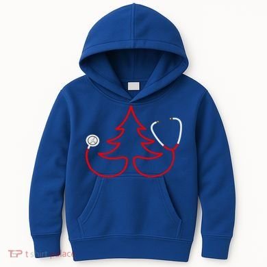 Stethoscope Christmas Tree Doctors Holiday Nurses Holiday Gift Kids Hoodie