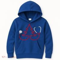 Stethoscope Christmas Tree Doctors Holiday Nurses Holiday Gift Kids Hoodie thumb 0